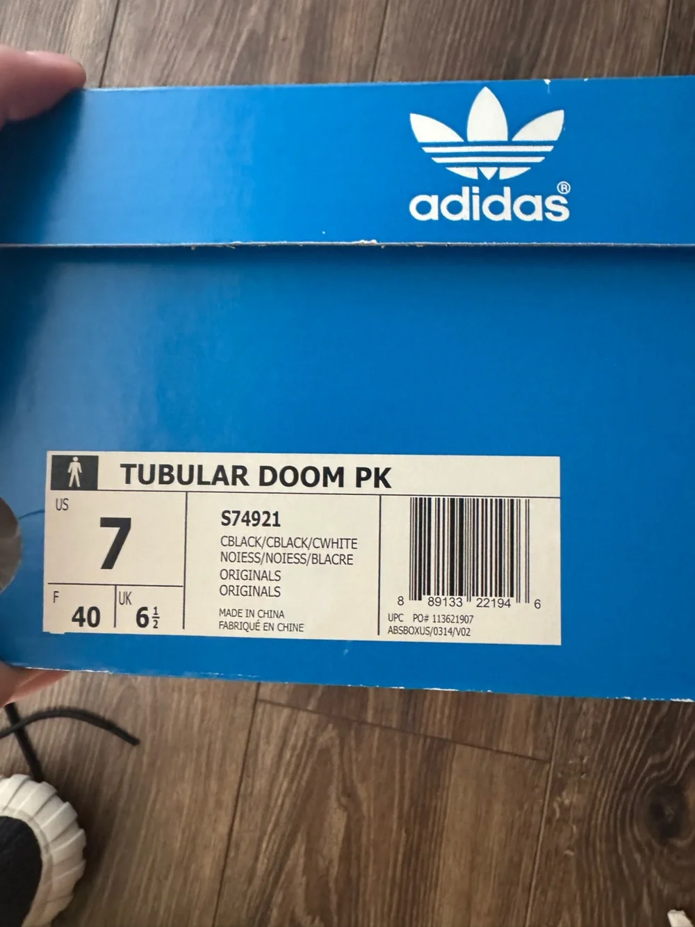 adidas Tubular Doom Primeknit Core Black/Cream White Size 7